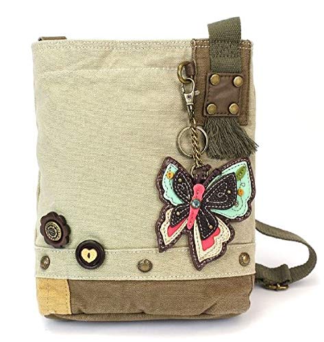 chala 御徒面子 継ぎ切れ 鞄 愛くるしい CHALA Womens\u0027 Canvas Patch Crossbody Handbag with Keyfob- Sand (New Butterfly)chala 御徒面子 継ぎ切れ 鞄 愛くるしい