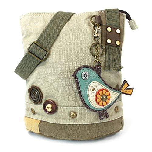chala 御徒面子 継ぎ切れ 鞄 愛くるしい CHALA Womens\u0027 Canvas Patch Crossbody Handbag with Keyfob- Sand (Blue Bird - Sand)chala 御徒面子 継ぎ切れ 鞄 愛くるしい