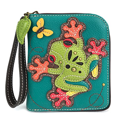 chala 財布 パッチ ウォレット チャラ CHALA Zip Around Wallet, Wristlet, 8 Credit Card Slots, Sturdy Pu Leather - Frog - Turquoisechala 財布 パッチ ウォレット チャラ｜angelica