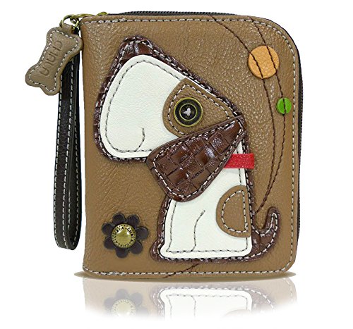 chala 紙入れ 継ぎ切れ ウォレット チャラ CHALA Zip Around Wallet, Wristlet, 8 Credit Card Slots, Sturdy Pu Leather - Toffy Dog - Brownchala 紙入れ 継ぎ切れ ウォレット チャラ