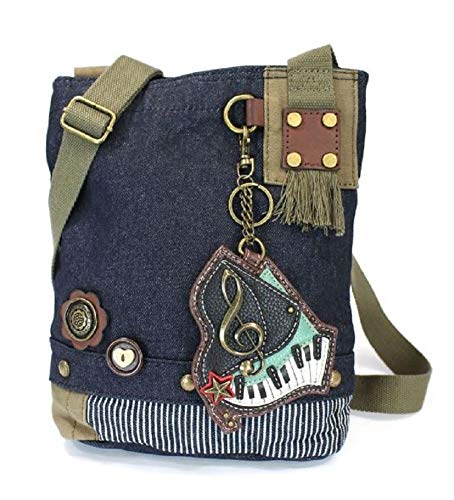 chala バッグ パッチ カバン かわいい Chala Patch Cross-Body Women Handbag, Blue Denim Canvas Messenger Bag - Piano - Denimchala バッグ パッチ カバン かわいい｜angelica