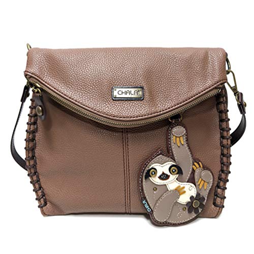 chala バッグ パッチ カバン かわいい Chala Charming Crossbody Bag Shoulder Handbag With Flap Top and Zipper Brown (Sloth)chala バッグ パッチ カバン かわいい