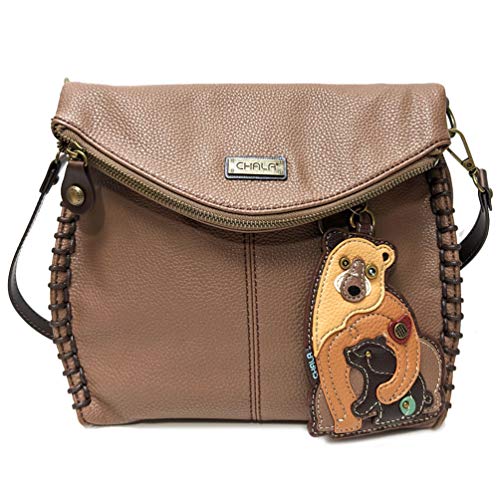 chala バッグ パッチ カバン かわいい Chala Charming Crossbody Bag Shoulder Handbag With Flap Top and Zipper Brown (Bear)chala バッグ パッチ カバン かわいい
