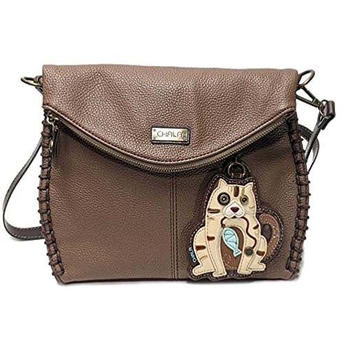 chala バッグ パッチ カバン かわいい Chala Charming Crossbody Bag Shoulder Handbag With Flap Top and Zipper Brown (Coin Purse_ Cat A)chala バッグ パッチ カバン かわいい|angelica