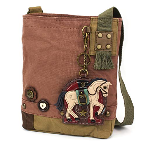 chala バッグ パッチ カバン かわいい CHALA Patch Cross-Body Women Handbag Canvas Messenger Bag - Horse Gen II - Mauvechala バッグ パッチ カバン かわいい
