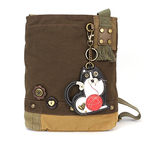 chala バッグ パッチ カバン かわいい CHALA Patch Crossbody Messenger Purse Bag Dark Brown 10 x 4 x 10.5 (Black Cat)chala バッグ パッチ カバン かわいい｜angelica