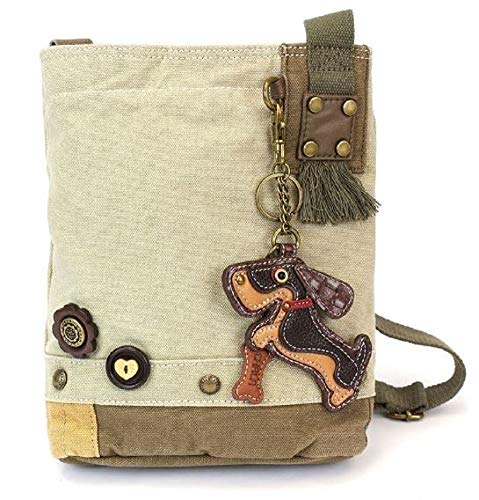 chala バッグ パッチ カバン かわいい Chala Patch Crossbody Bag - \"Weiner Dog\" - Sandchala バッグ パッチ カバン かわいい