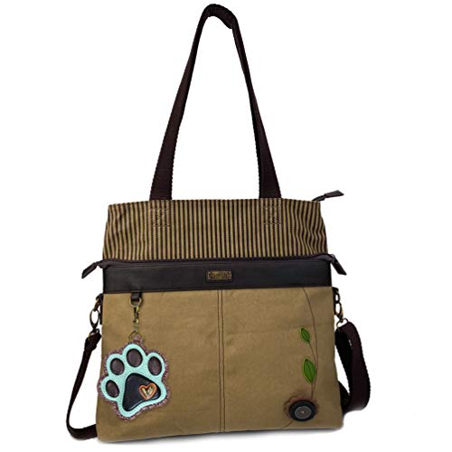chala バッグ パッチ カバン かわいい CHALA Canvas Convertible Olive Brown Stripe Work Tote- Olive (Large Tote -Olive)chala バッグ パッチ カバン かわいい