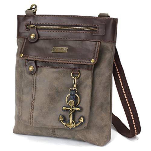 chala バッグ パッチ カバン かわいい CHALA GEMINI Crossbody PU Leather Messenger Bag Grey - Anchorchala バッグ パッチ カバン かわいい