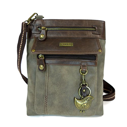chala バッグ パッチ カバン かわいい CHALA GEMINI Crossbody Canvas Gift Messenger Bag Stone Grey - Chichik Birdchala バッグ パッチ カバン かわいい