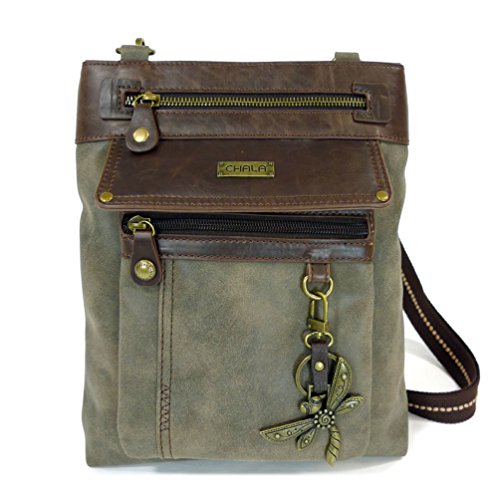 chala バッグ パッチ カバン かわいい Chala Gemini Vegan Leather Crossbody Bag "Dragonfly" Stone Graychala バッグ パッチ カバン かわいい｜angelica