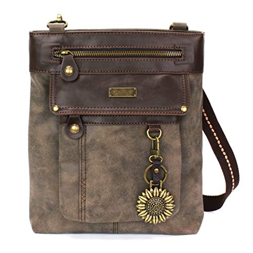chala バッグ パッチ カバン かわいい CHALA GEMINI Crossbody PU Leather Messenger Bag Grey - Sunflowerchala バッグ パッチ カバン かわいい