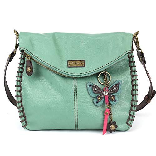 chala バッグ パッチ カバン かわいい CHALA Charming Crossbody Mid Size Handbag with Mini Butterfly/Dragonfly Key fob (Teal)chala バッグ パッチ カバン かわいい