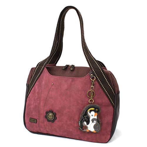 chala バッグ パッチ カバン かわいい CHALA Bowling Bag - Penguin - Burgundychala バッグ パッチ カバン かわいい｜angelica