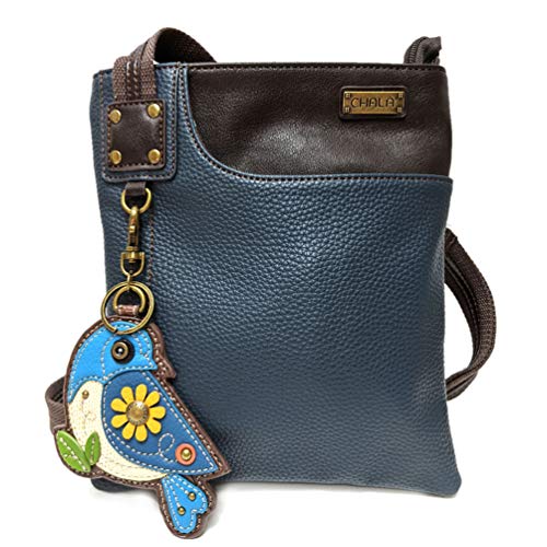 chala バッグ パッチ カバン かわいい Chala Small Crossbody Phone Purse | SOFT Vegan Leather SWING Bag in Navy Blue Color (Navy_ Blue Bird)chala バッグ パッチ カバン かわいい