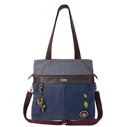 chala 御徒面子 継ぎ切れ 鞄 愛くるしい CHALA Denim Convertible Stripe Work Tote インチ Navy Blue (Metal Slim Cat)chala 御徒面子 継ぎ切れ 鞄 愛くるしい