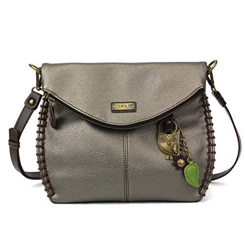 chala バッグ パッチ カバン かわいい Chala Charming Crossbody Bag Shoulder Handbag With Flap Top and Zipper (Bronze Owl)chala バッグ パッチ カバン かわいい|angelica