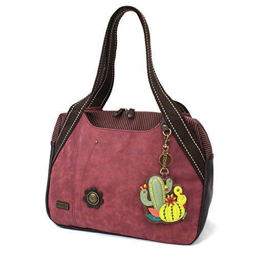 chala バッグ パッチ カバン かわいい CHALA Bowling Bag - Cactus - Burgundychala バッグ パッチ カバン かわいい｜angelica