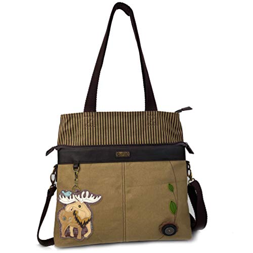 chala 御徒面子 継ぎ切れ 鞄 愛くるしい CHALA Canvas Convertible Stripe Work Tote with Chala Key-Fob インチ Light Olive (Moose)chala 御徒面子 継ぎ切れ 鞄 愛くるしい