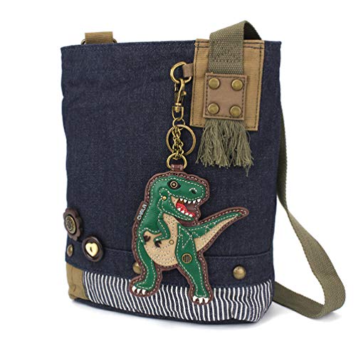 chala バッグ パッチ カバン かわいい CHALA Women Handbag Patch Crossbody - T-Rex - Denimchala バッグ パッチ カバン かわいい