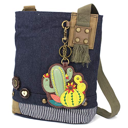 chala バッグ パッチ カバン かわいい CHALA Women Handbag Patch Crossbody - Cactus - Denimchala バッグ パッチ カバン かわいい