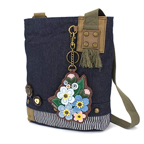 chala バッグ パッチ カバン かわいい CHALA Women Handbag Patch Crossbody - Forget Me Not - Denimchala バッグ パッチ カバン かわいい