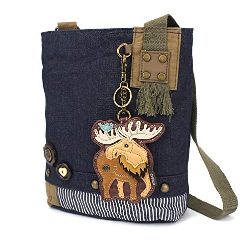 chala バッグ パッチ カバン かわいい CHALA Women Handbag Patch Crossbody - Moose - Denimchala バッグ パッチ カバン かわいい