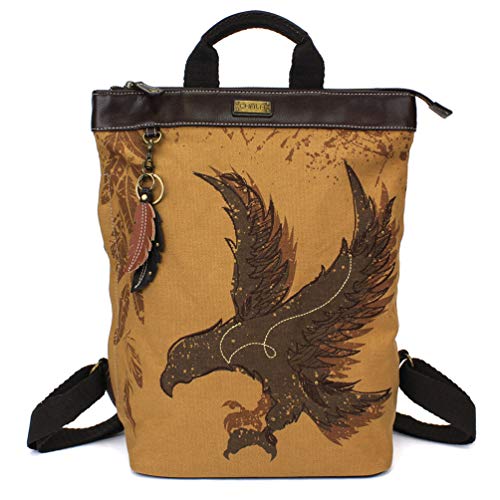 chala バッグ パッチ カバン かわいい CHALA Safari Backpack Faux Leather/Canvas - Eagle -Brownchala バッグ パッチ カバン かわいい｜angelica