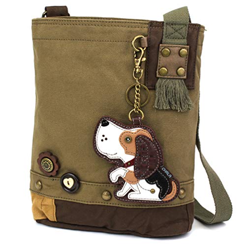 chala 御徒面子 継ぎ切れ 鞄 愛くるしい CHALA Patch Crossbody Bag Weiner Dog Dachshund Multi-color (Olive_Beagle II)chala 御徒面子 継ぎ切れ 鞄 愛くるしい