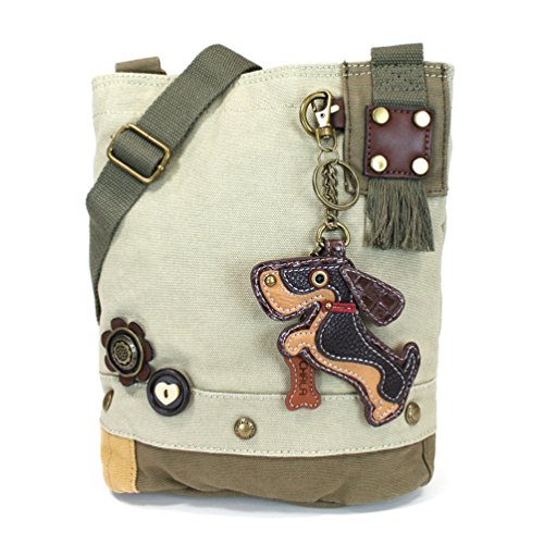 chala バッグ パッチ カバン かわいい CHALA Patch Crossbody Bag Weiner Dog Dachshund Multi-color (Sand)chala バッグ パッチ カバン かわいい