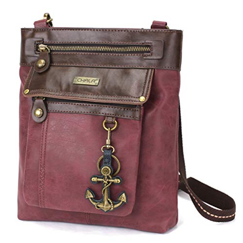 chala バッグ パッチ カバン かわいい CHALA GEMINI Crossbody Canvas Gift Messenger Bag Burgundy (Anchor)chala バッグ パッチ カバン かわいい|angelica