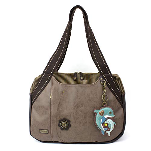 chala バッグ パッチ カバン かわいい Chala Bowling Bag - Dolphin - Stone Graychala バッグ パッチ カバン かわいい｜angelica