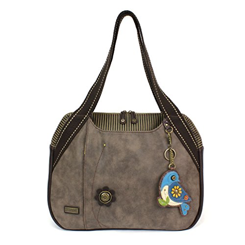 chala 御徒面子 継ぎ切れ 鞄 愛くるしげ CHALA Large Bowling Tote Bag with coin purse Stone Gray (Blue Bird - Gray)chala 御徒面子 継ぎ切れ 鞄 愛くるしげ