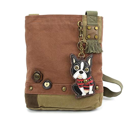 chala 御徒面子 継ぎ切れ 鞄 愛くるしい CHALA Canvas Crossbody Messenger handBags with Boston Terrier Keyfob/Coin Purse- for dog lovers (mavue)chala 御徒面子 継ぎ切れ 鞄 愛くるしい