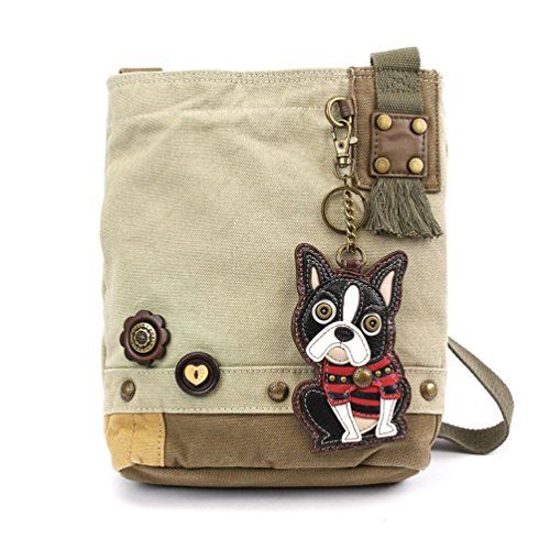 chala 御徒面子 継ぎ切れ 鞄 愛くるしい CHALA Canvas Crossbody Messenger handBags with Keyfob/Coin Purse- (Boston Terrier)chala 御徒面子 継ぎ切れ 鞄 愛くるしい