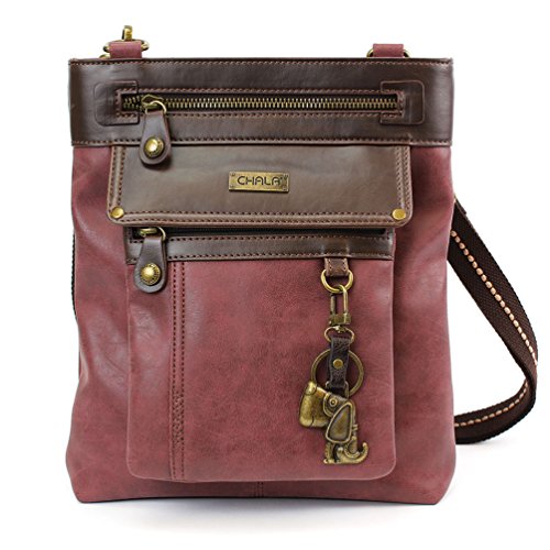 chala バッグ パッチ カバン かわいい CHALA 2 in 1 Gemini Crossbody Purse/Fanny Pack with Metal Keychain (Burgundy- Beagle Dog)chala バッグ パッチ カバン かわいい|angelica