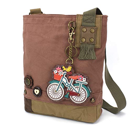 chala バッグ パッチ カバン かわいい CHALA Handbag Mauve Canvas Xbody Messenger Bag Collection (Bicycle)chala バッグ パッチ カバン かわいい｜angelica