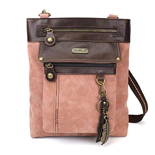 chala バッグ パッチ カバン かわいい CHALA GEMINI Crossbody Canvas Gift Messenger Bag Dusty Rose - Featherchala バッグ パッチ カバン かわいい|angelica