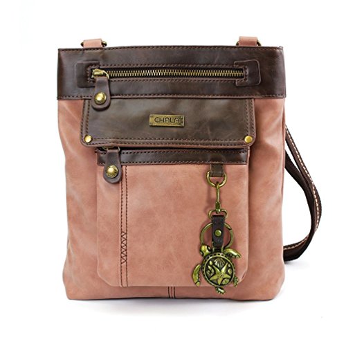 chala バッグ パッチ カバン かわいい CHALA GEMINI Crossbody Canvas Gift Messenger Bag Dusty Rose - Turtlechala バッグ パッチ カバン かわいい