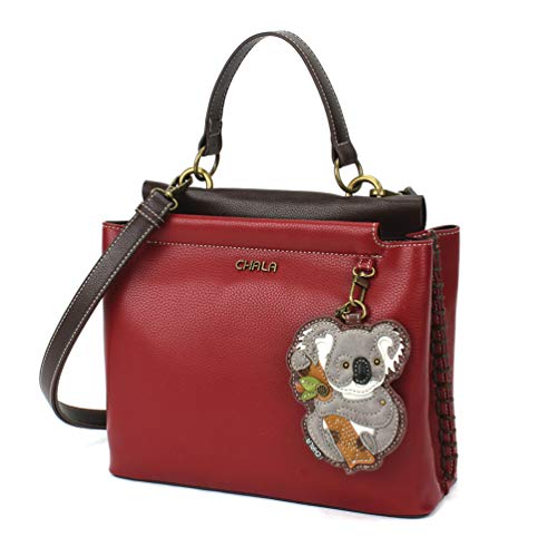 chala 御徒面子 継ぎ切れ 鞄 愛くるしげ CHALA Charming Satchel with Adjustable Strap - Koala - Burgundychala 御徒面子 継ぎ切れ 鞄 愛くるしげ