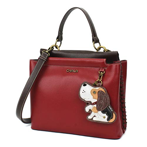 chala 御徒面子 継ぎ切れ 鞄 愛くるしげ CHALA Charming Satchel with Adjustable Strap - Dog Gen II - Burgundychala 御徒面子 継ぎ切れ 鞄 愛くるしげ
