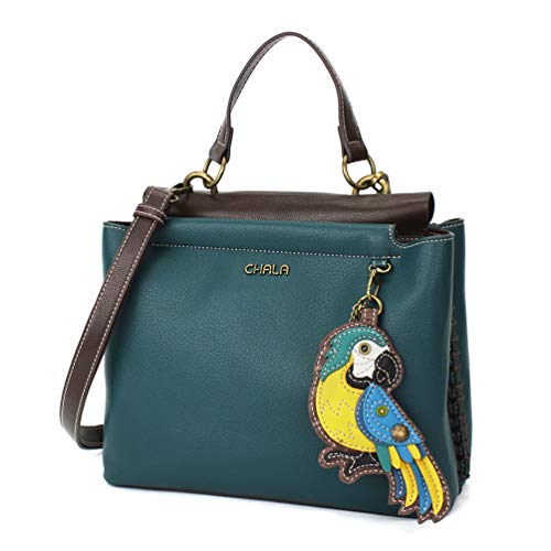 chala 御徒面子 継ぎ切れ 鞄 愛くるしげ CHALA Charming Satchel with Adjustable Strap - Blue Parrot - Turquoisechala 御徒面子 継ぎ切れ 鞄 愛くるしげ