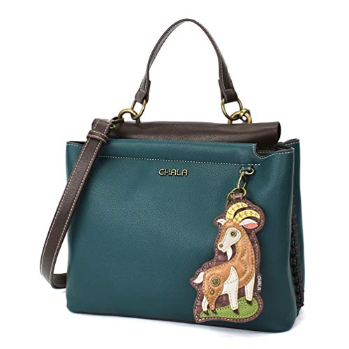 chala 御徒面子 継ぎ切れ 鞄 愛くるしげ CHALA Charming Satchel with Adjustable Strap - Goat - Turquoisechala 御徒面子 継ぎ切れ 鞄 愛くるしげ