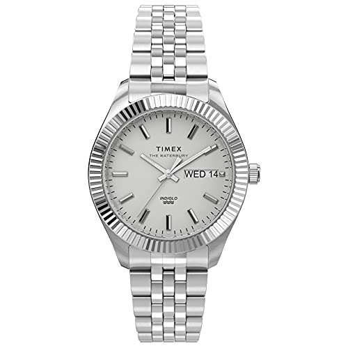 腕時計 タイメックス レディース Timex Women's Waterbury Legacy Boyfriend 36mm Watch ? Silver-Tone Case & Dial with Stainless Steel Bracelet腕時計 タイメックス レディース|angelica