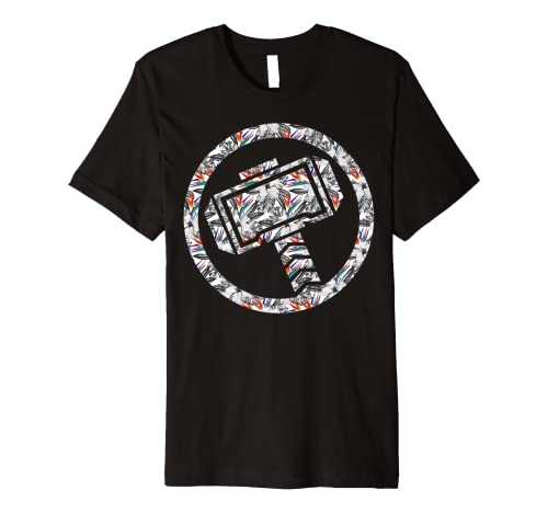Tシャツ キャラクター ファッション トップス 海外モデル 送料無料 Marvel Avengers Thor Floral Hammer Symbol Premium T Shirttシャツ キャラクター ファッション トップス 海外モデル Fmcholollan Org Mx