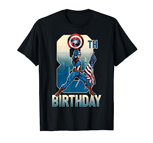 Tシャツ キャラクター ファッション トップス 海外モデル 送料無料 Marvel Captain America 8th Birthday Graphic T Shirttシャツ キャラクター ファッション トップス 海外モデル Sobolewscy Pl