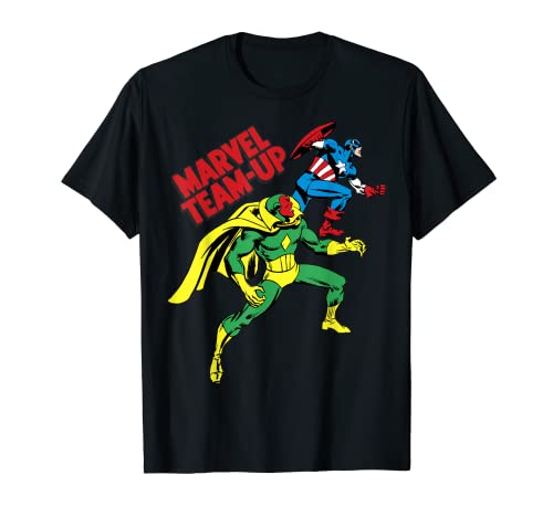 Tシャツ キャラクター ファッション トップス 海外モデル 送料無料 Marvel Captain America Vision Team Up T Shirttシャツ キャラクター ファッション トップス 海外モデル Psicologosancora Es