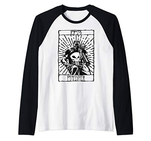 Tシャツ キャラクター ファッション トップス 海外モデル 送料無料 Marvel Punisher 1974 Line Art Sketch Panel Raglan Baseball Teetシャツ キャラクター ファッション トップス 海外モデル Bouncesociety Com