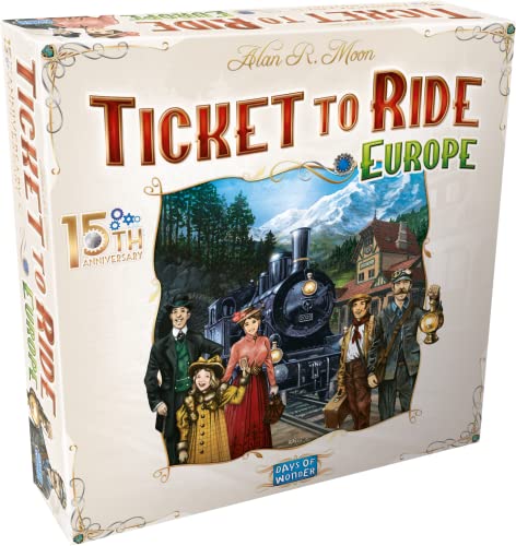 ボードゲーム 英語 アメリカ 海外ゲーム 送料無料 Ticket To Ride Europe Board Game 15th Anniversary Deluxe Edition Family Board Game Train Game Ages 8 For 2 To 5 Players Average Playtime 30 60 Miボードゲーム 英語