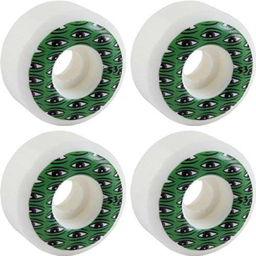 ウィール タイヤ スケボー スケートボード 海外モデル Toy Machine Skateboards All Seeing White Green Skateboard Wheels - 53mm 99a (Set of 4)ウィール タイヤ スケボー スケートボード 海外モデル
